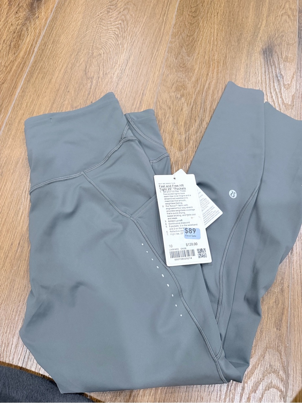 Lululemon Fast and Free High-Rise Tight 25"
Pocket color ONGE (onyx gray) SZ 10